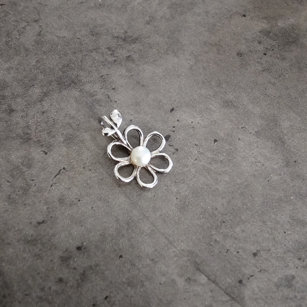 Authentic Tous Sterling Silver and Pearl Pendant